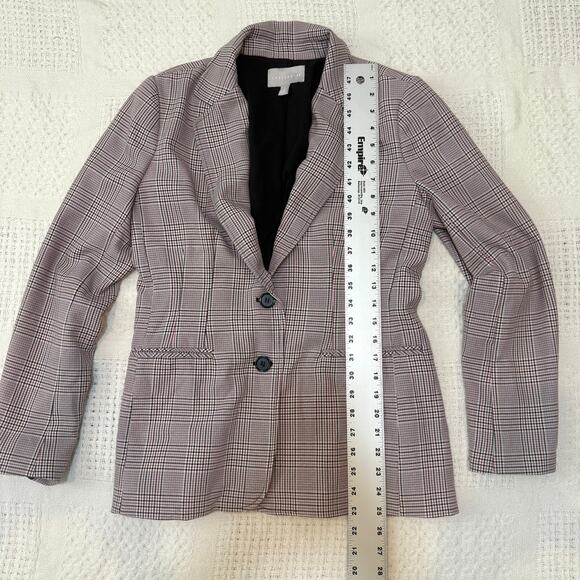 Chelsea28 medium 2 button front plaid jacket blazer coat C 3001 - Picture 3 of 11